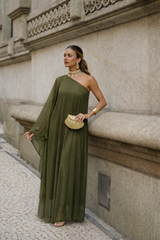 VESTIDO SOPHIE VERDE MILITAR (Envio 21/04 a 24/04)