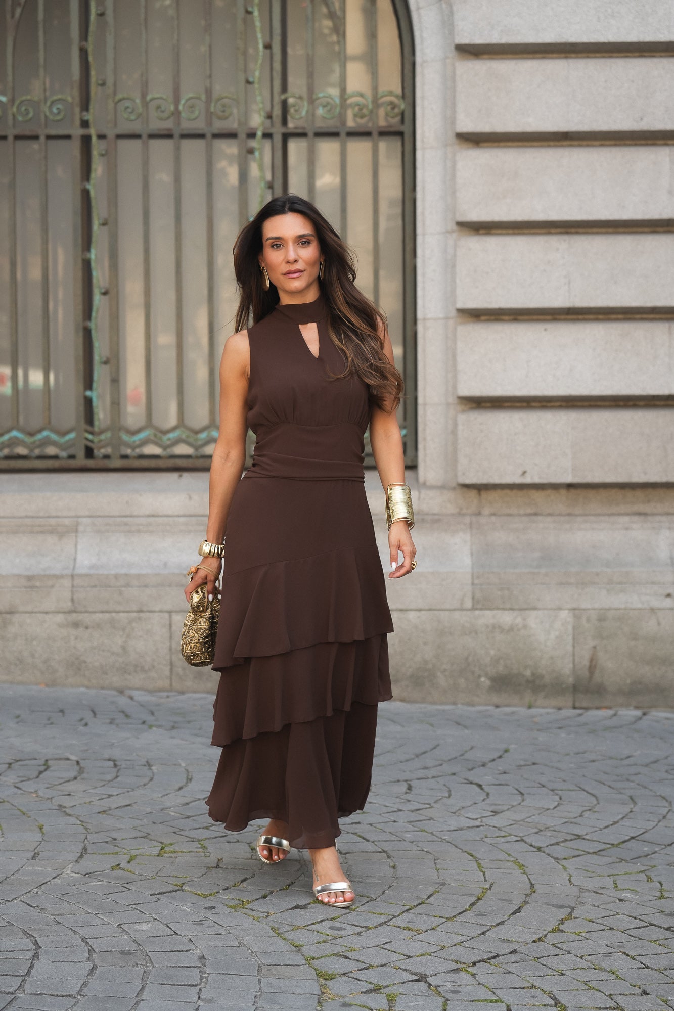 VESTIDO CATE CASTANHO