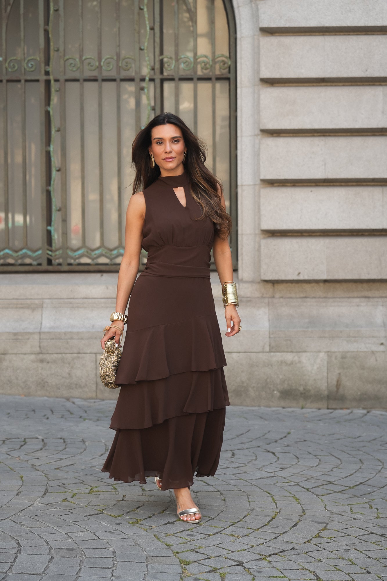 VESTIDO CATE CASTANHO