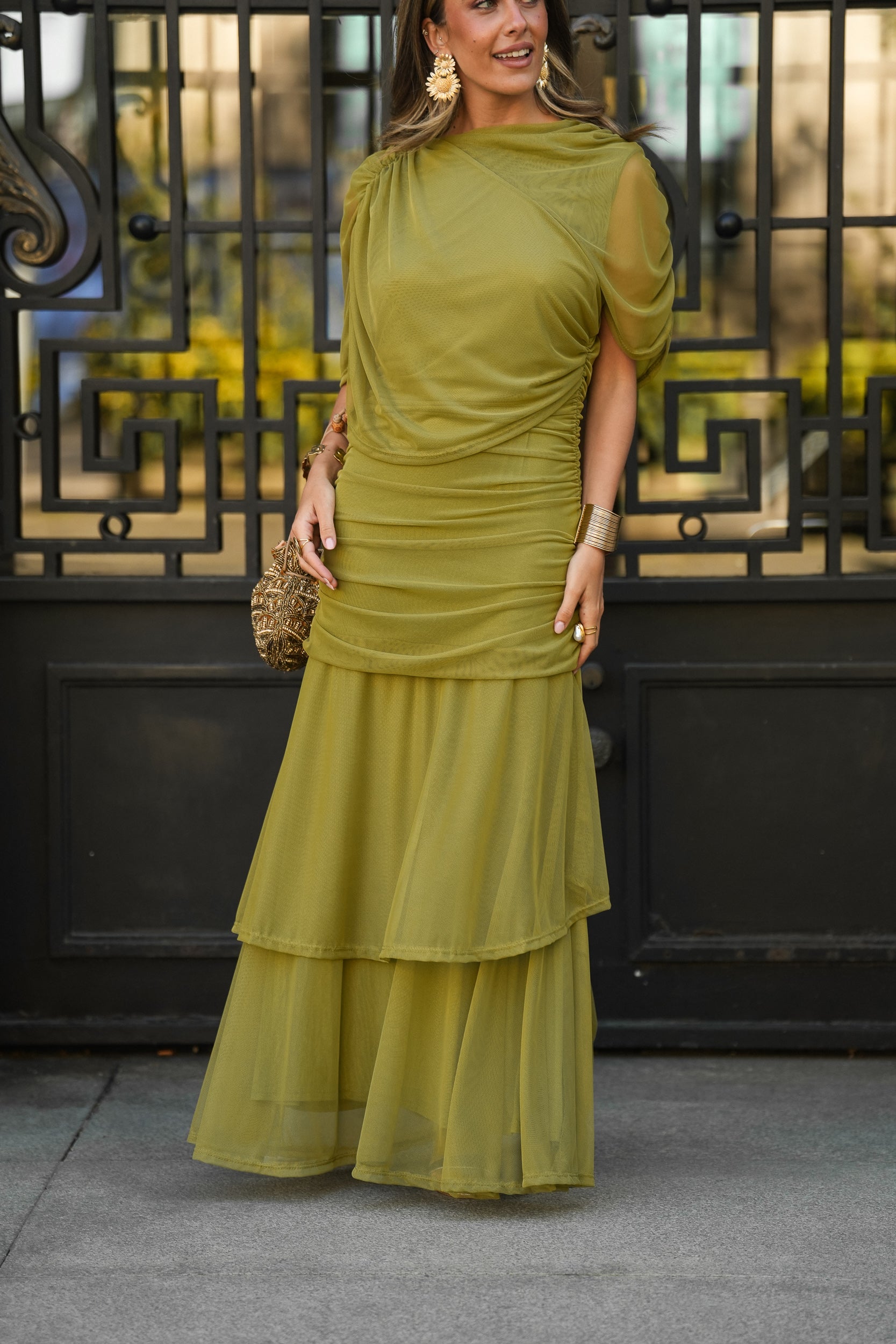 PREVENTA VESTIDO CAMELIA VERDE LIMA (Envío 22/05 al 25/05)