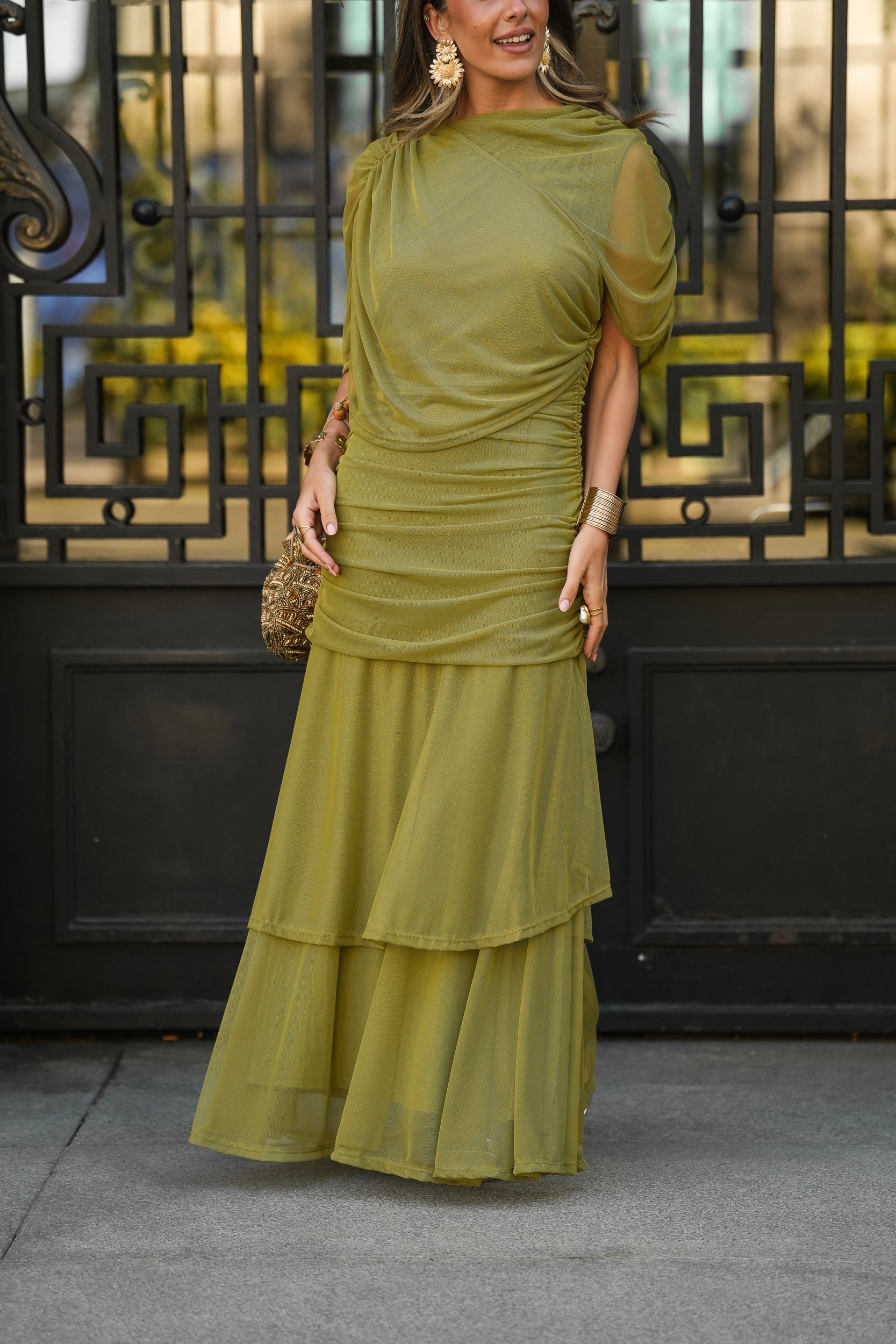 PREVENTA VESTIDO CAMELIA VERDE LIMA (Envío 22/05 al 25/05)