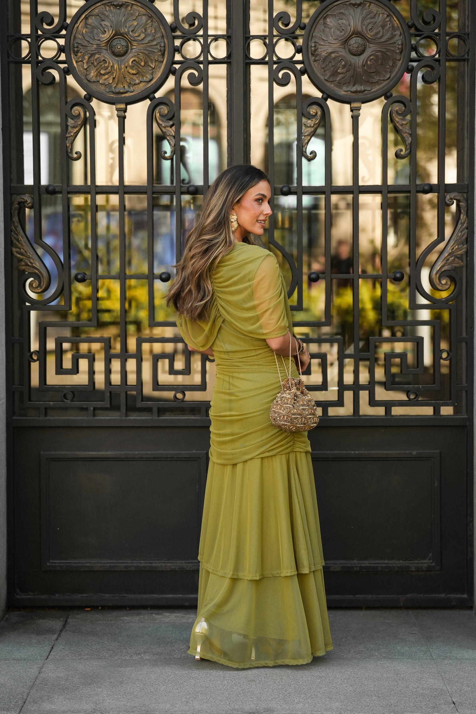 PREVENTA VESTIDO CAMELIA VERDE LIMA (Envío 22/05 al 25/05)