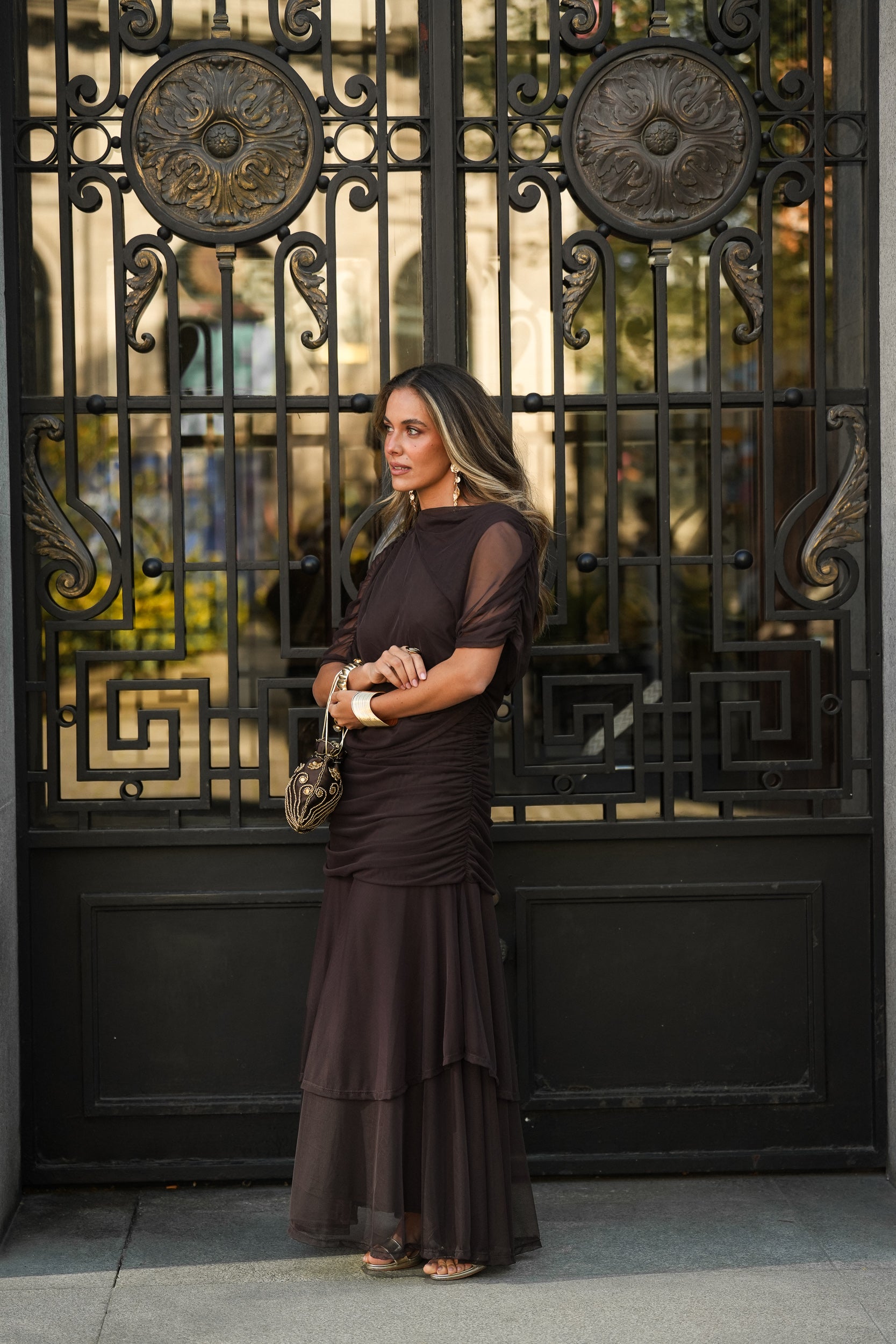 PREVENTA VESTIDO CAMELIA MARRÓN (Envío 22/05 a 25/05)