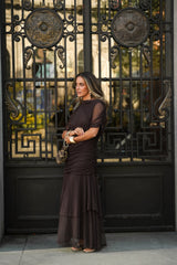 PREVENTA VESTIDO CAMELIA MARRÓN (Envío 22/05 a 25/05)
