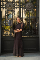 PREVENTA VESTIDO CAMELIA MARRÓN (Envío 22/05 a 25/05)