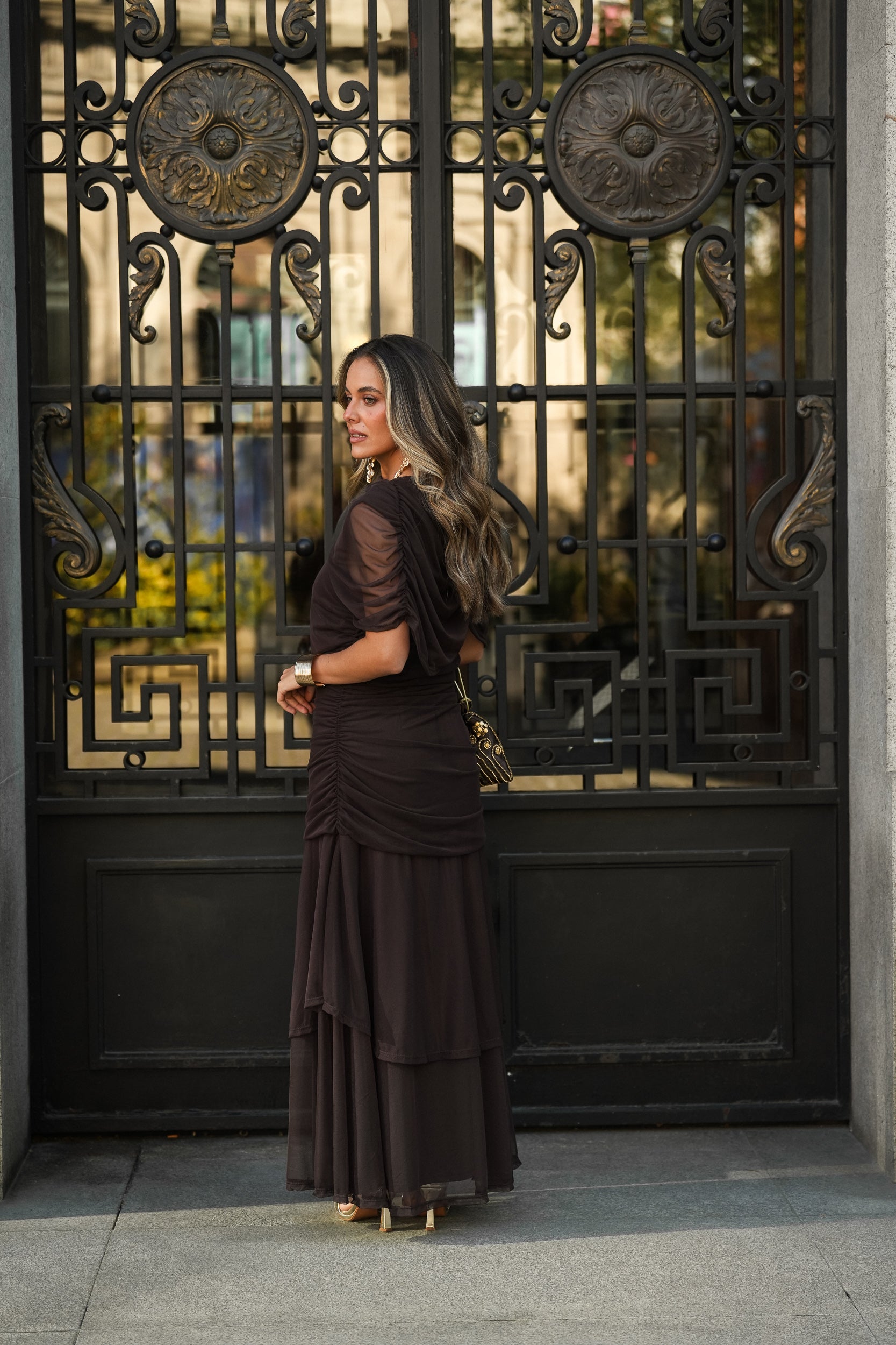 PREVENTA VESTIDO CAMELIA MARRÓN (Envío 22/05 a 25/05)