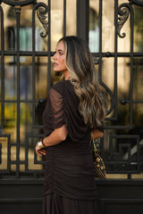 PREVENTA VESTIDO CAMELIA MARRÓN (Envío 22/05 a 25/05)