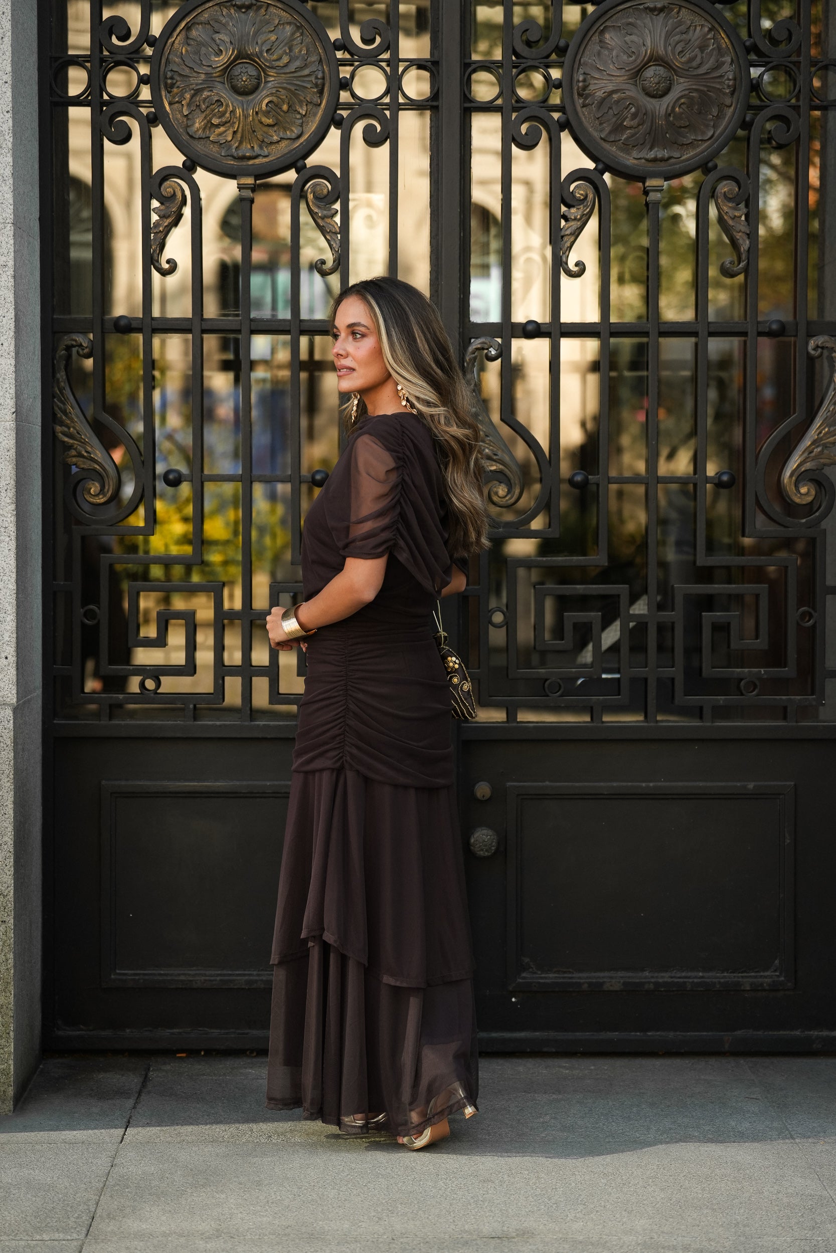 PREVENTA VESTIDO CAMELIA MARRÓN (Envío 22/05 a 25/05)