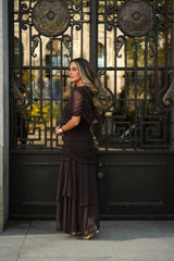 PREVENTA VESTIDO CAMELIA MARRÓN (Envío 22/05 a 25/05)