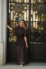 PREVENTA VESTIDO CAMELIA MARRÓN (Envío 22/05 a 25/05)