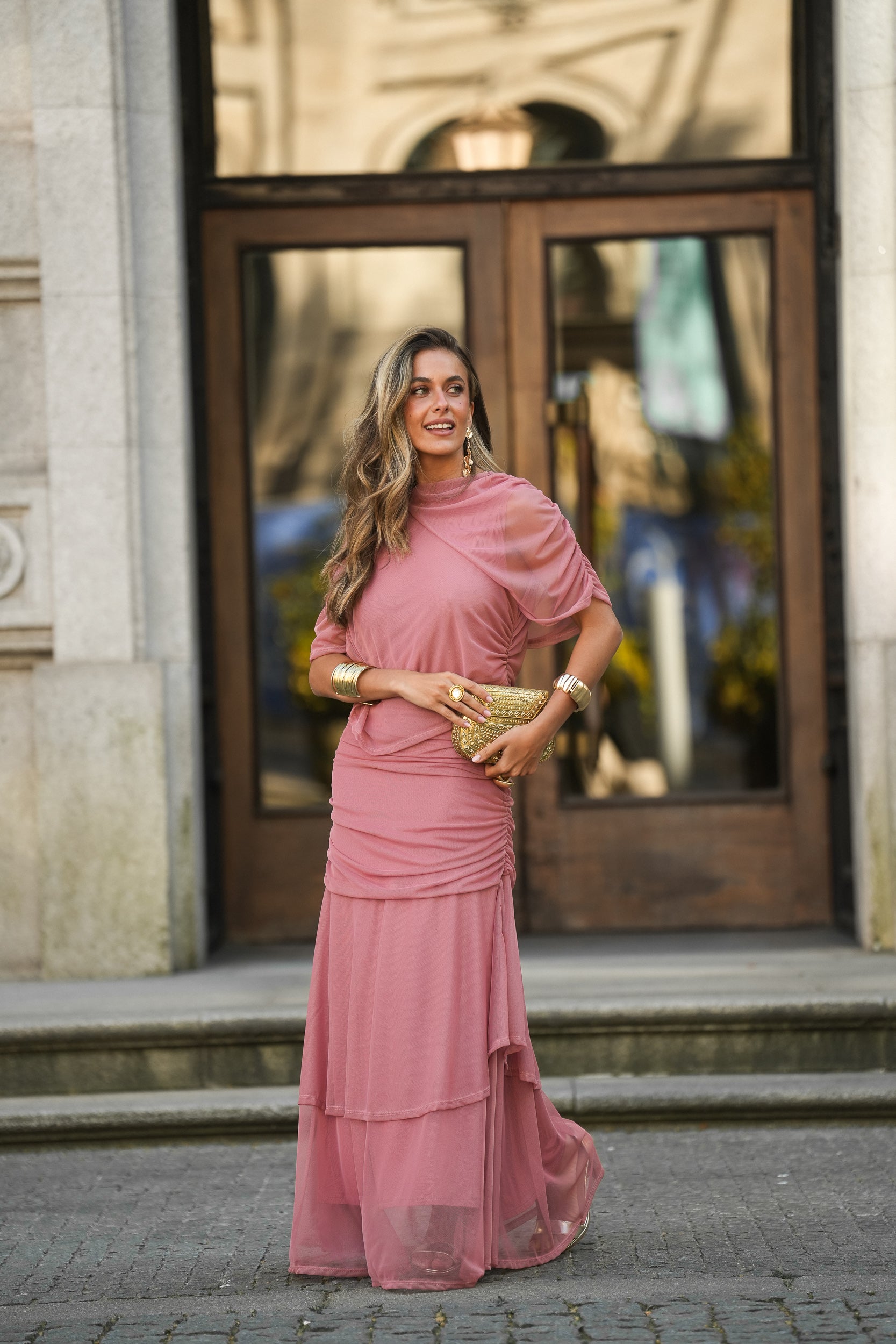 VESTIDO CAMÉLIA ROSA VELHO