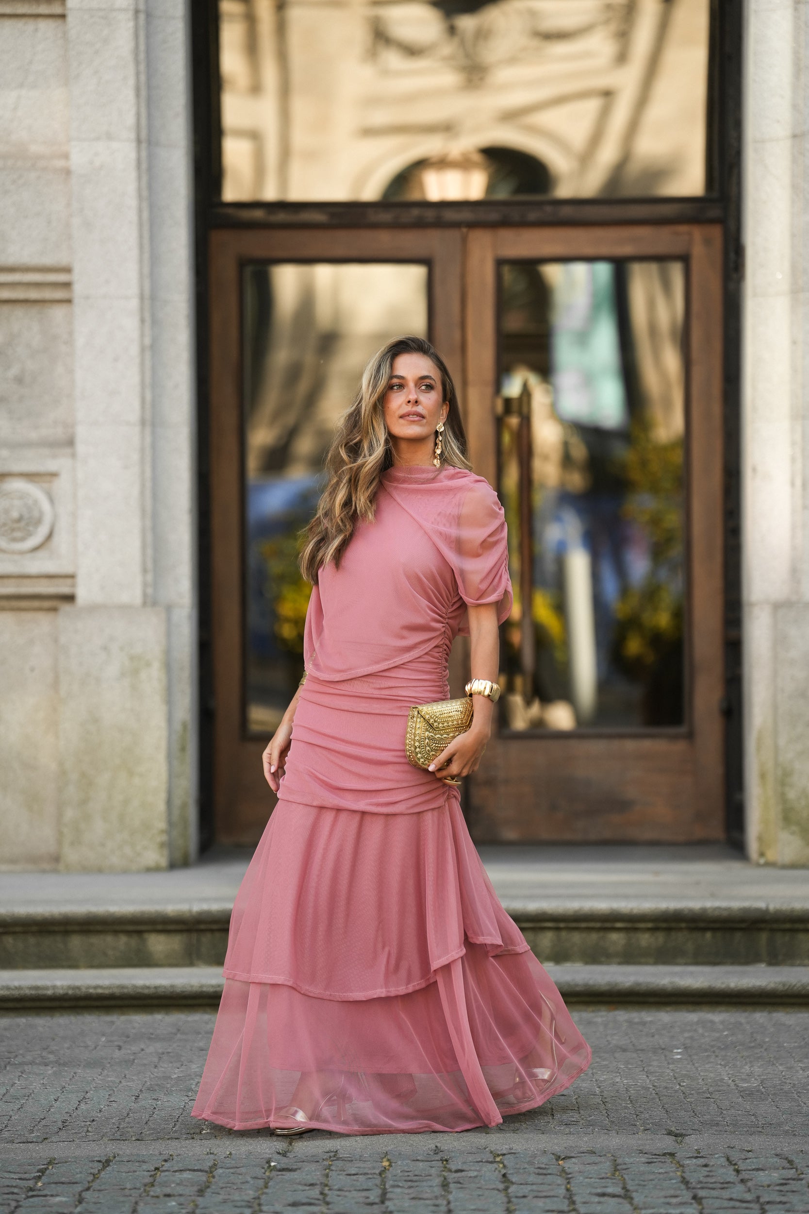 VESTIDO CAMÉLIA ROSA VELHO