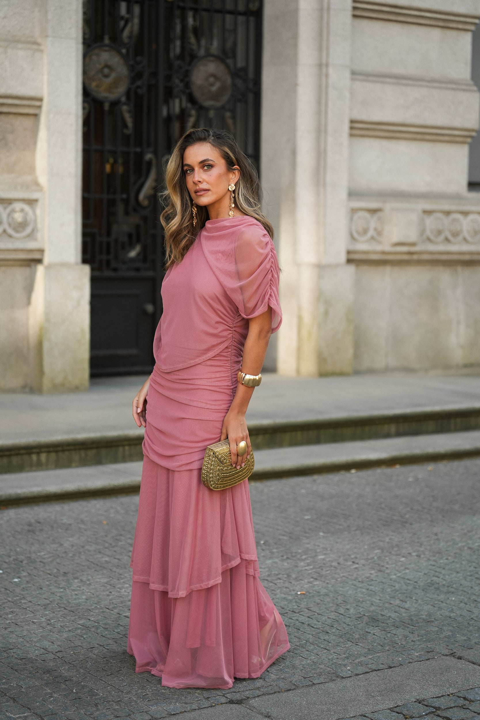 VESTIDO CAMÉLIA ROSA VELHO