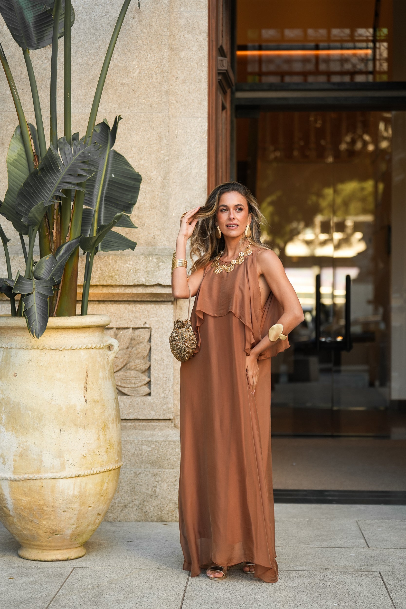 JULIE TERRACOTTA DRESS