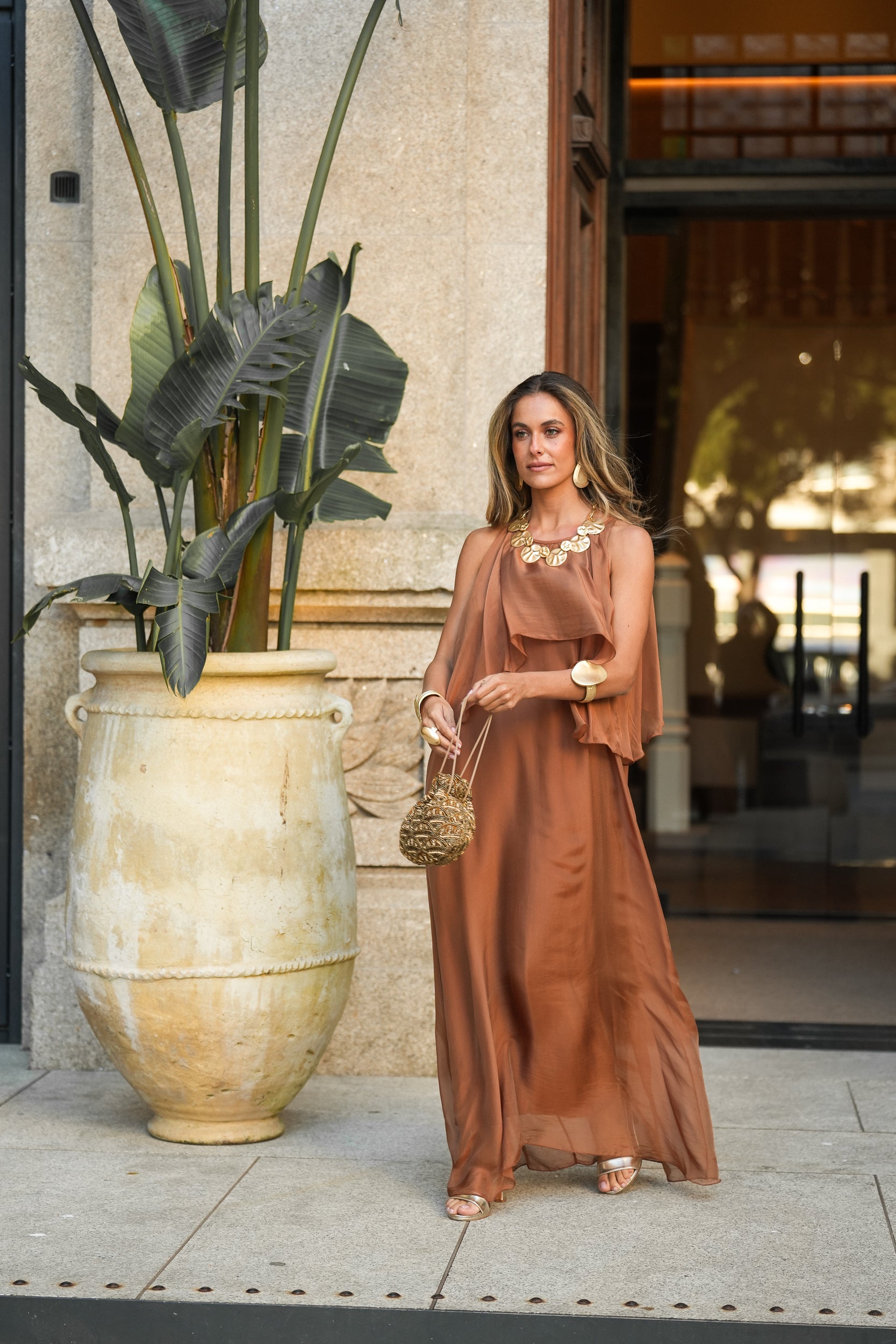 JULIE TERRACOTTA DRESS