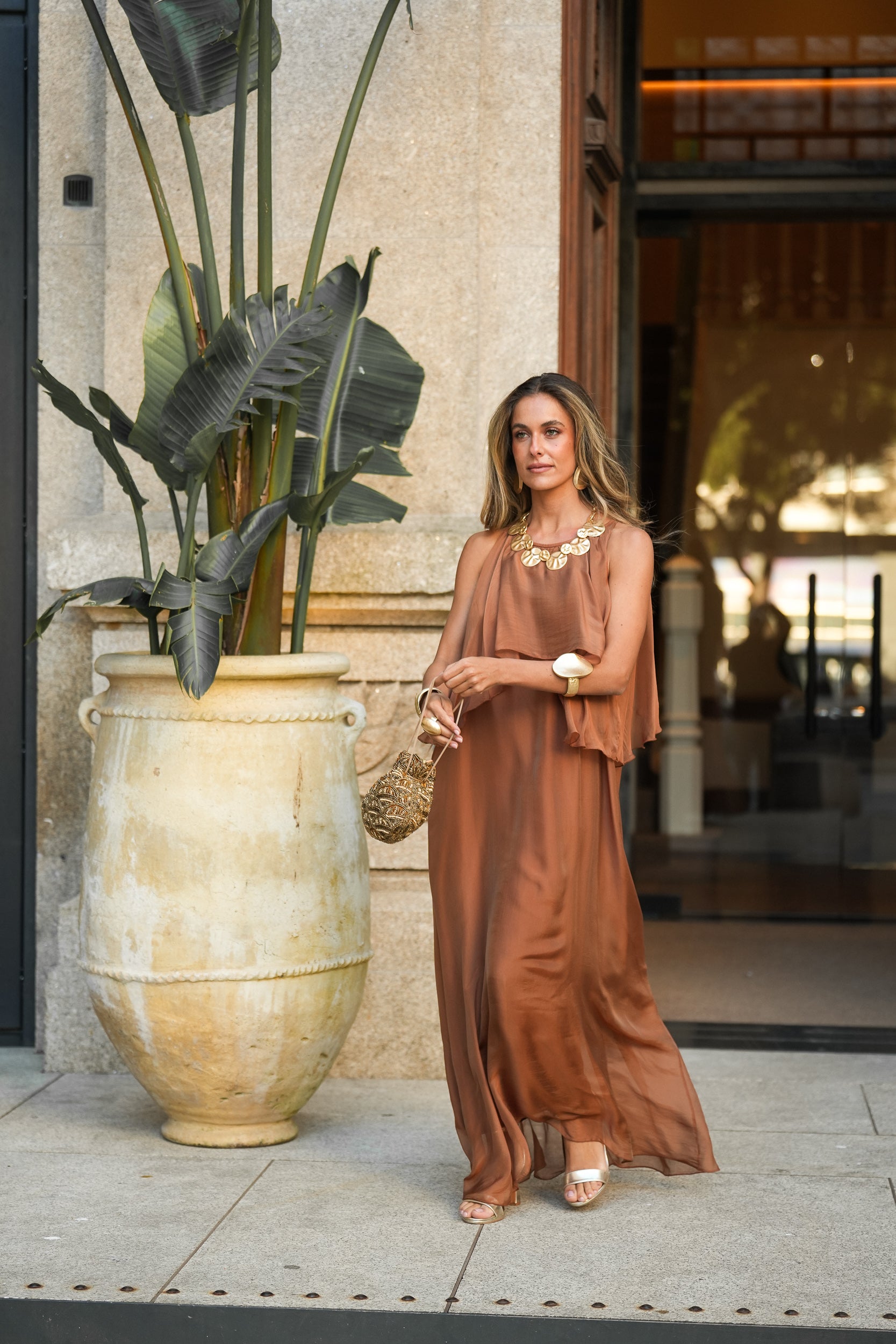 JULIE TERRACOTTA DRESS