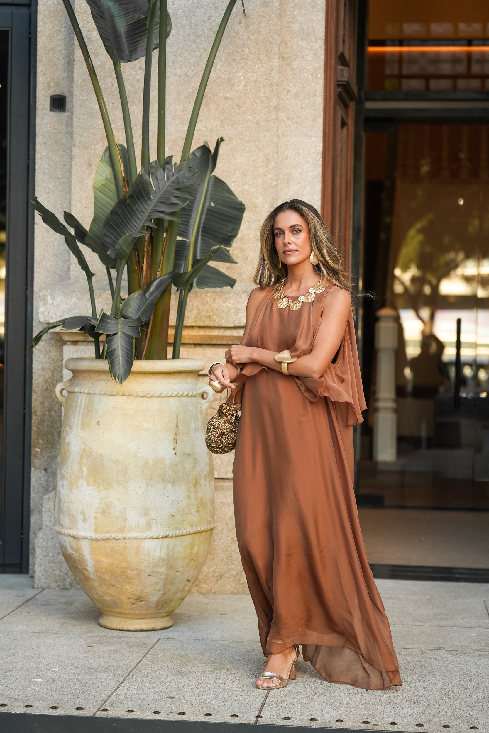 JULIE TERRACOTTA DRESS