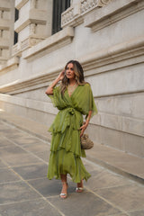 CARLOTA LIME GREEN DRESS