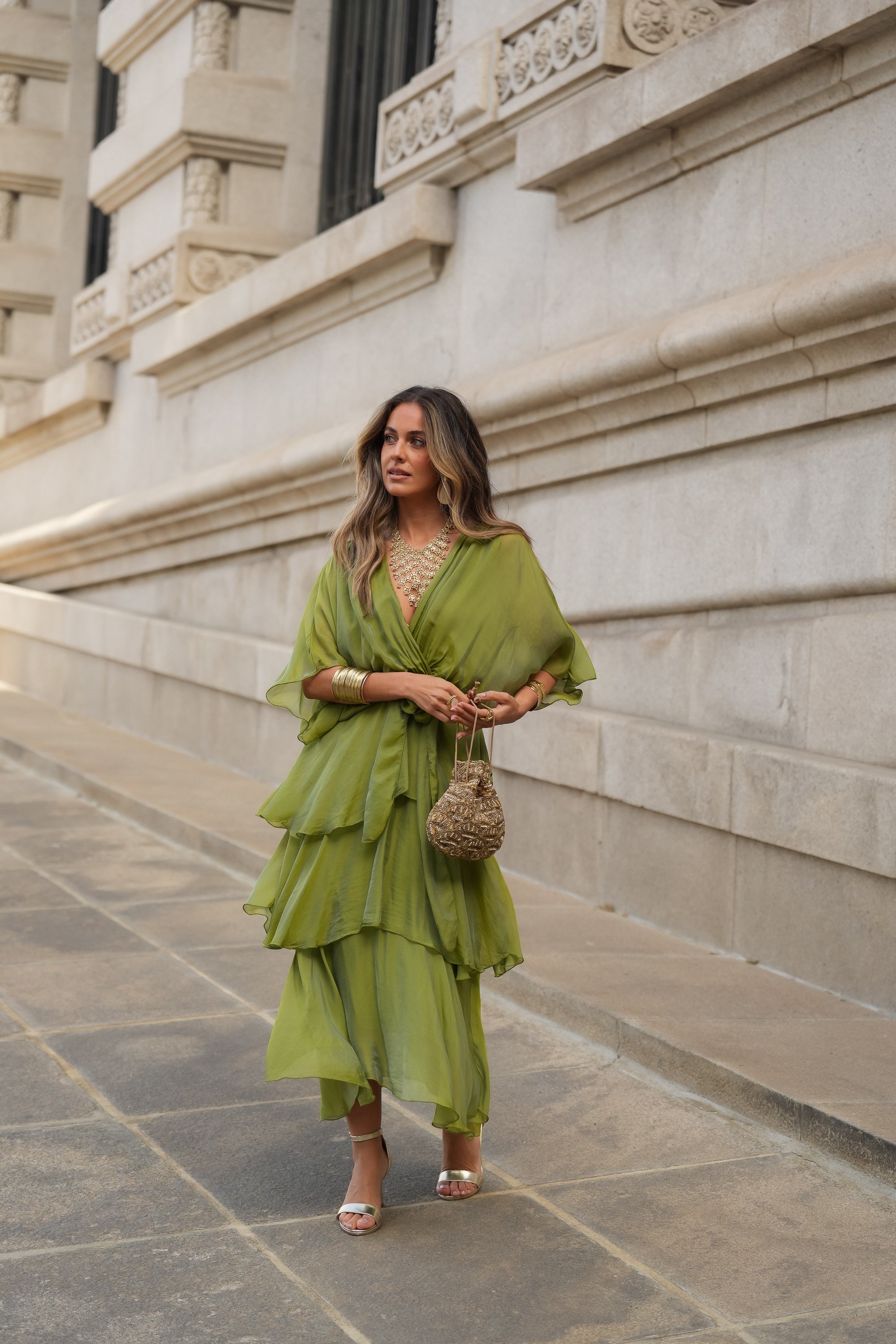 CARLOTA LIME GREEN DRESS