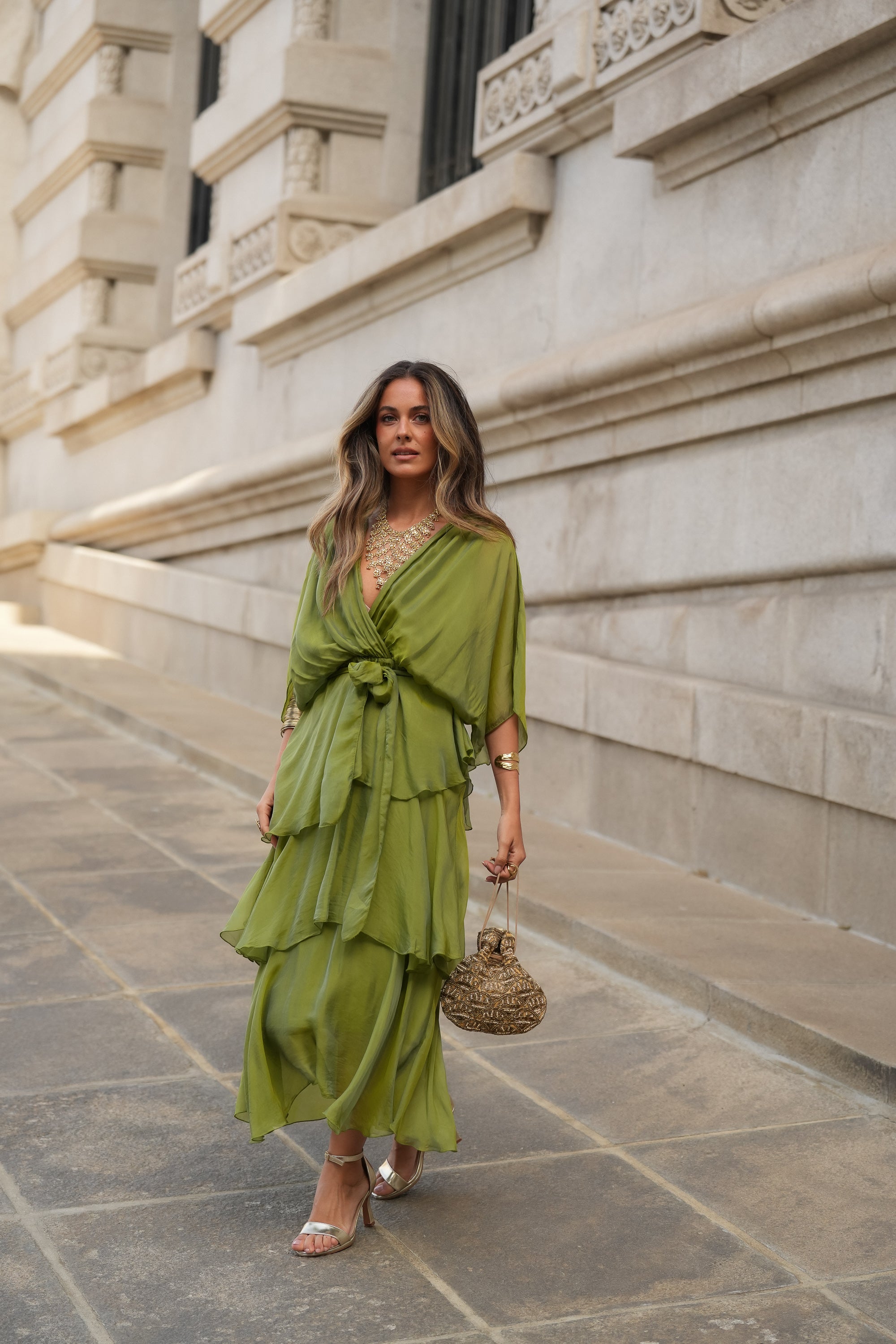 CARLOTA LIME GREEN DRESS