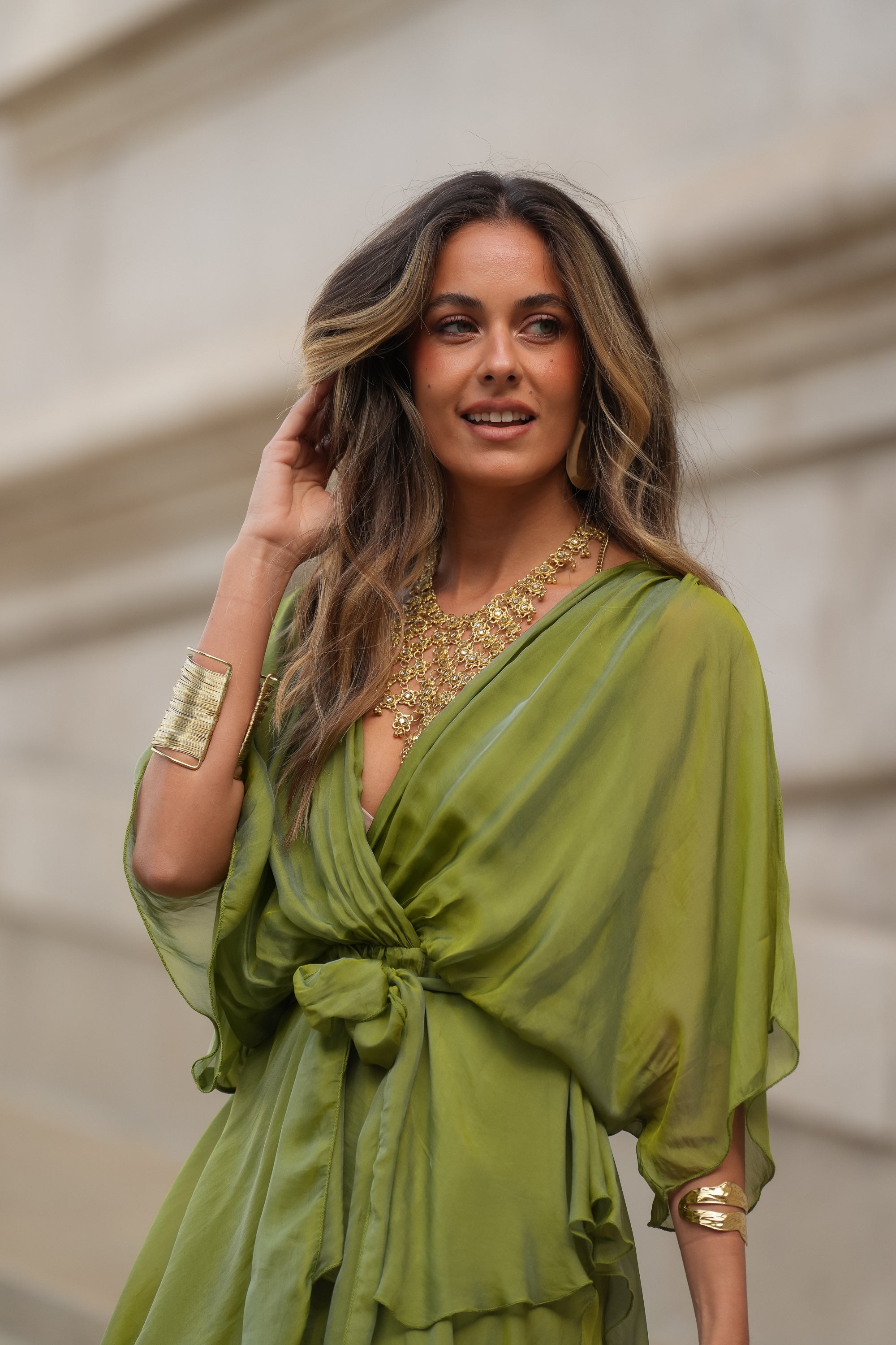 CARLOTA LIME GREEN DRESS