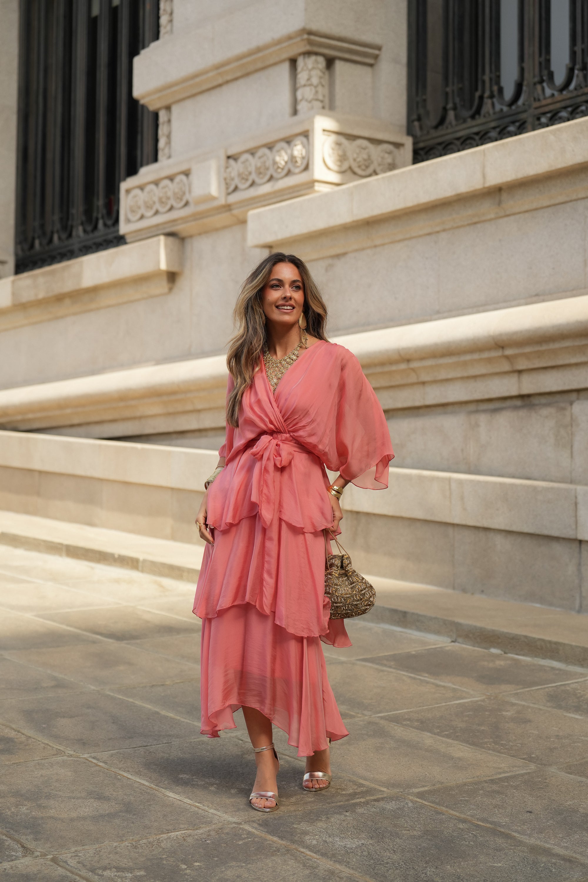 CARLOTA SALMON DRESS