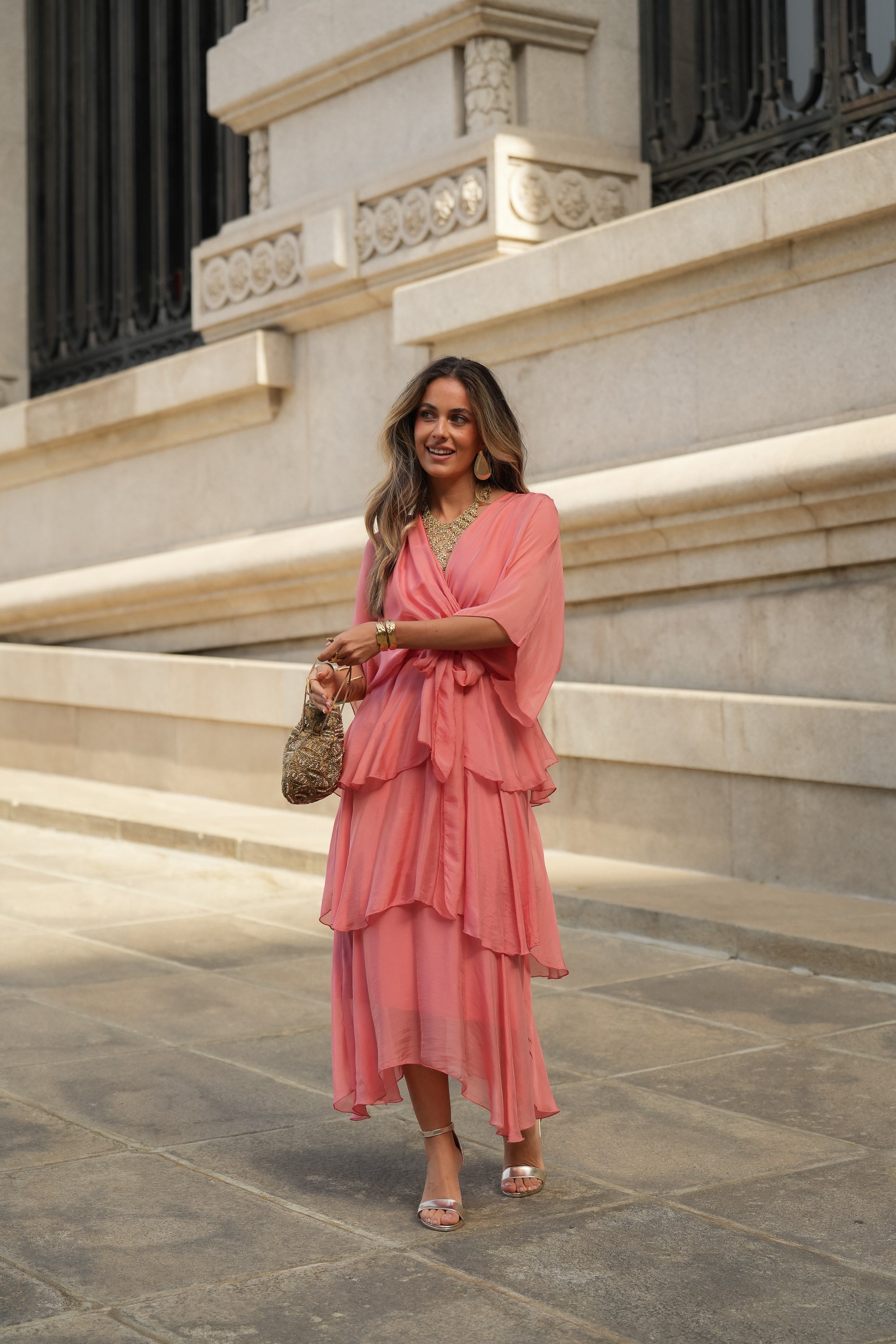 CARLOTA SALMON DRESS