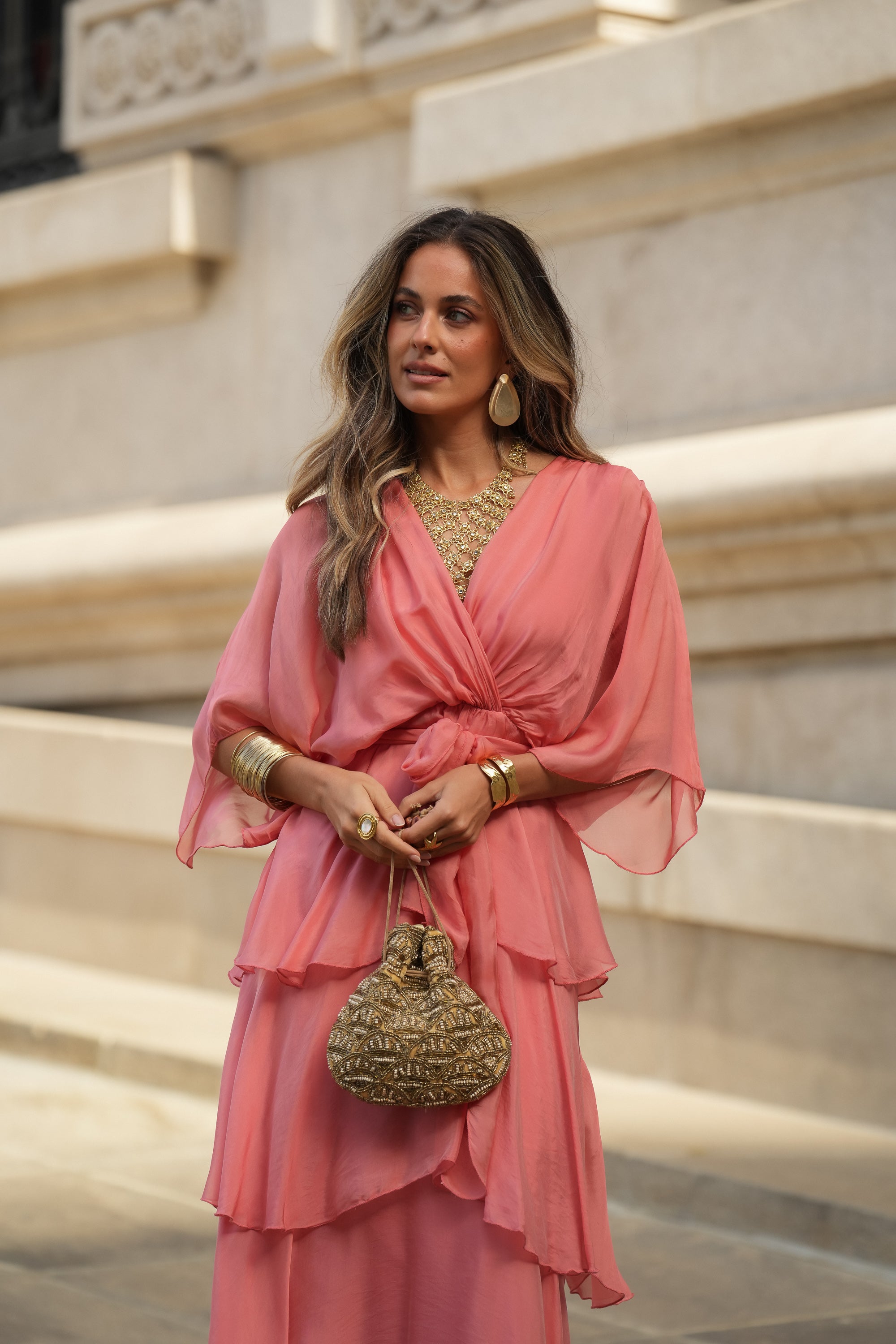 CARLOTA SALMON DRESS