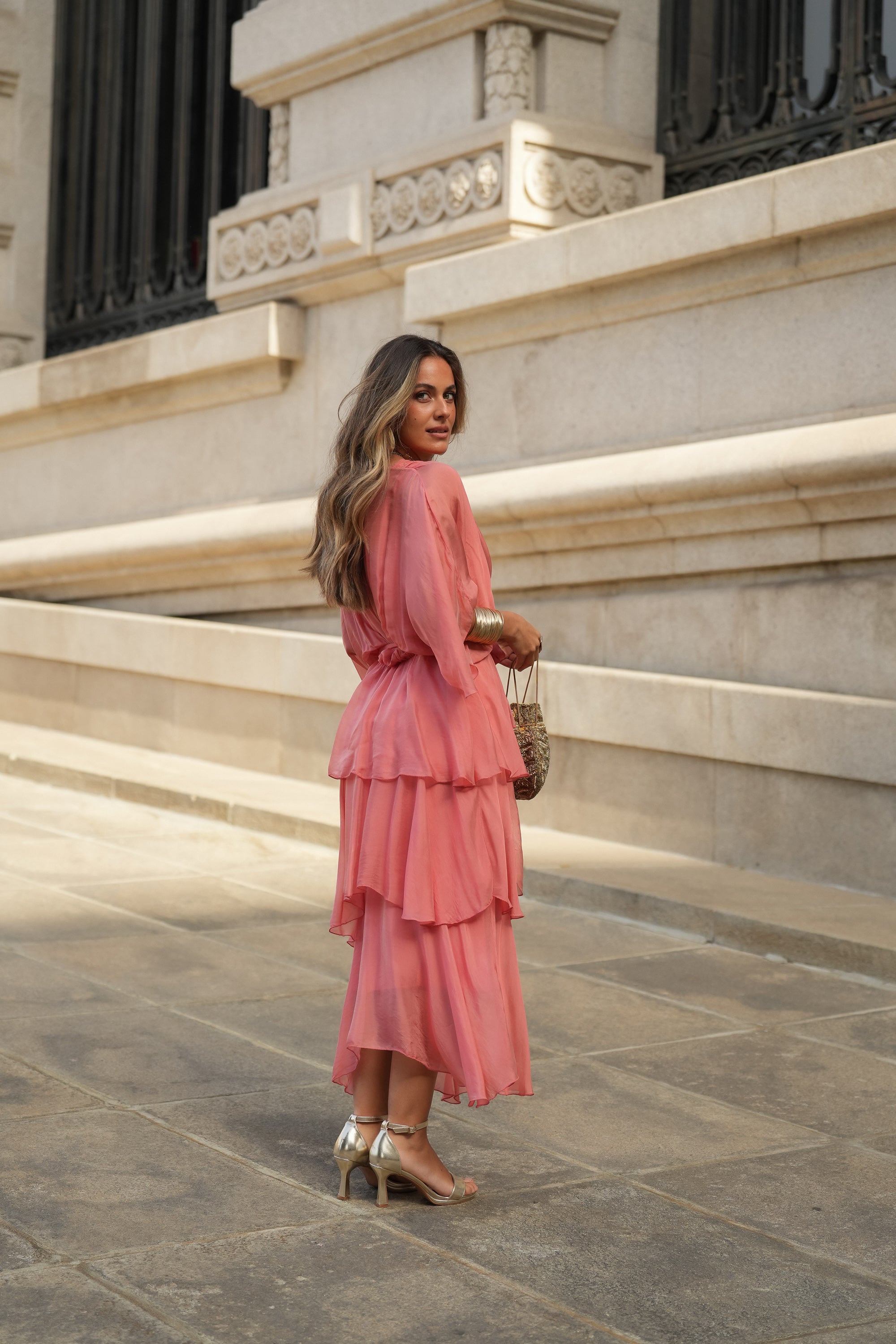 CARLOTA SALMON DRESS
