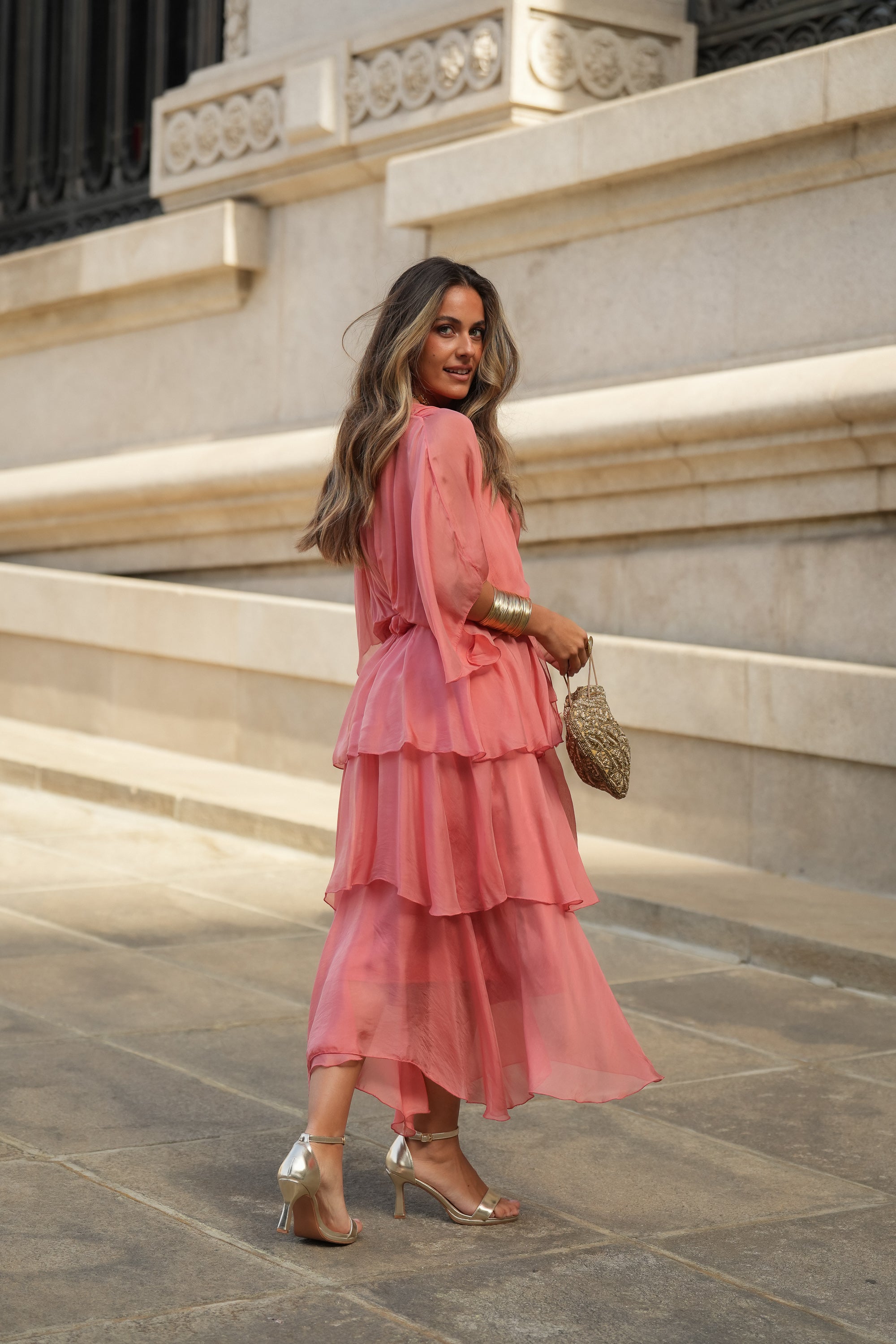 CARLOTA SALMON DRESS