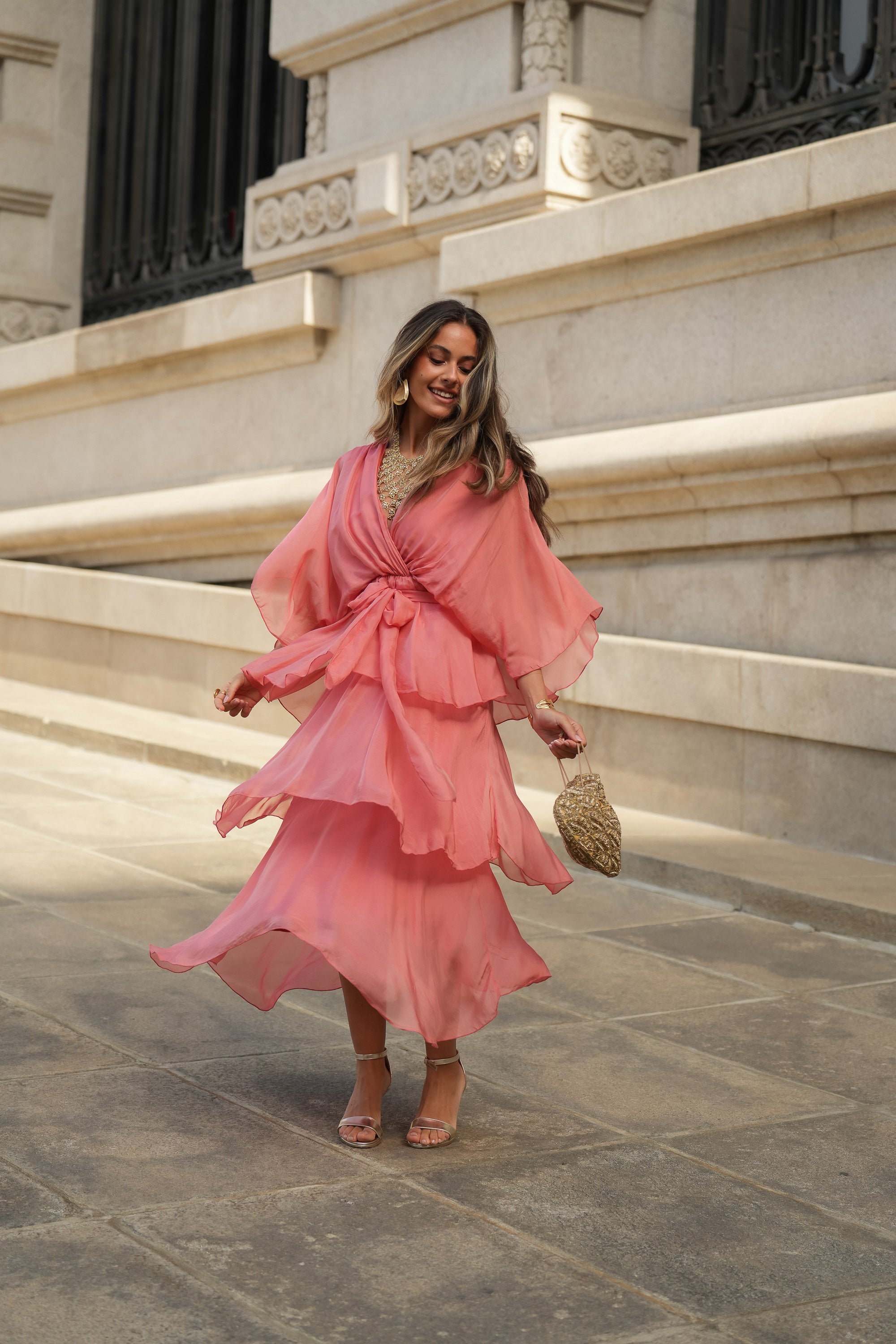 CARLOTA SALMON DRESS