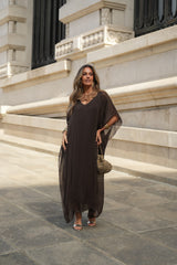 VESTIDO VIOLETA CASTANHO
