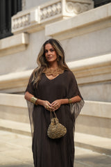 VESTIDO VIOLETA CASTANHO