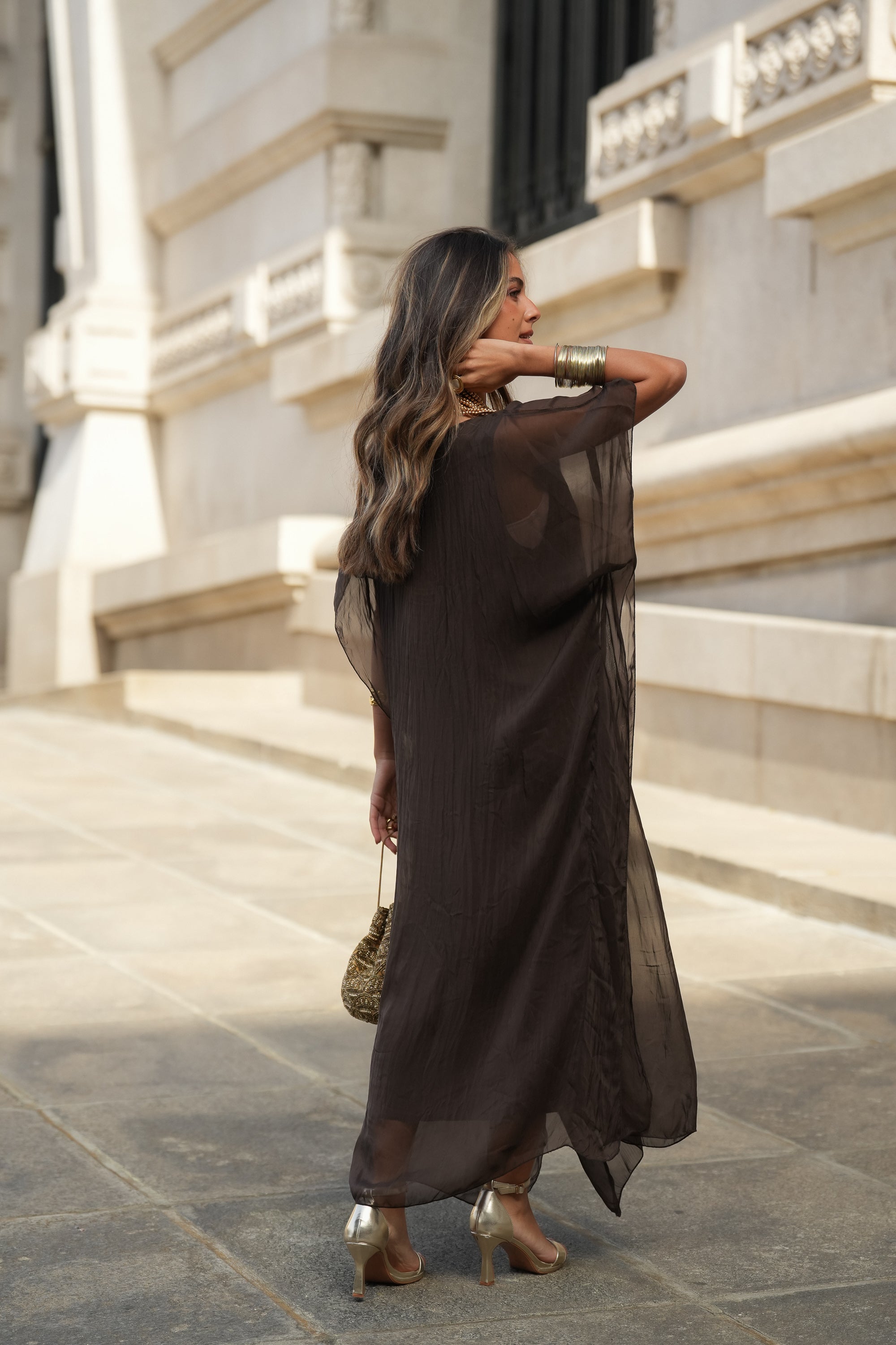 VESTIDO VIOLETA CASTANHO