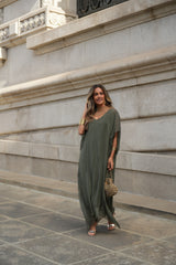 PURPLE MILITARY GREEN DRESS