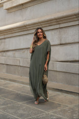 PURPLE MILITARY GREEN DRESS