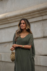 PURPLE MILITARY GREEN DRESS