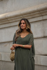 PURPLE MILITARY GREEN DRESS