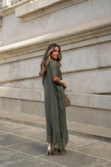 PURPLE MILITARY GREEN DRESS