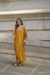 VESTIDO VIOLETA AMARELO MOSTARDA