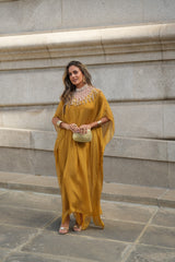 VESTIDO VIOLETA AMARELO MOSTARDA