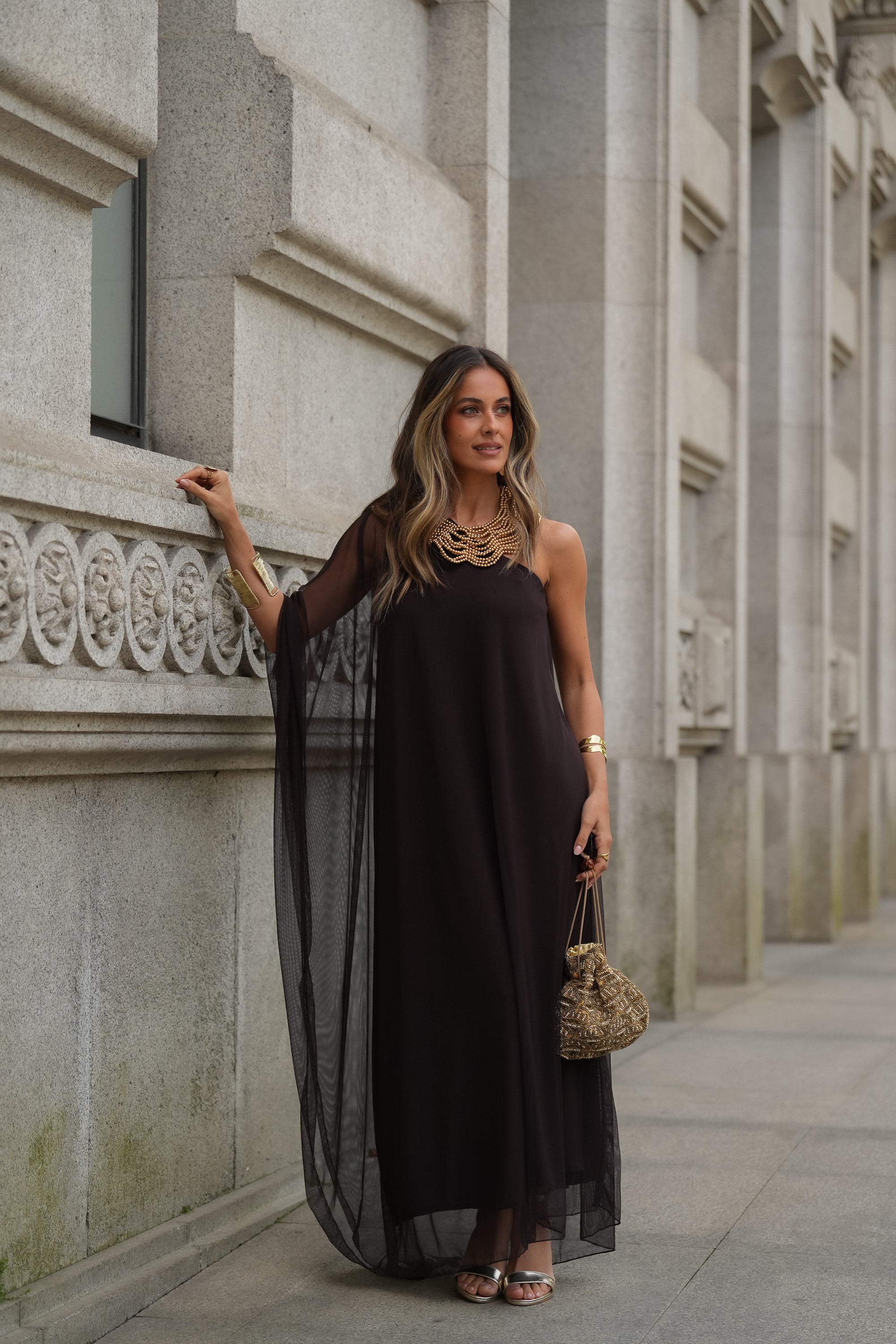 VESTIDO SOPHIE CASTANHO