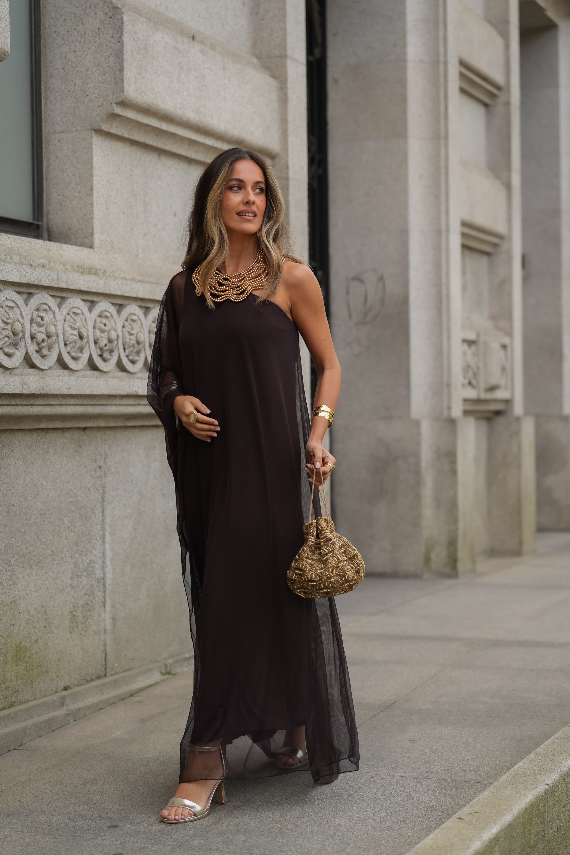 VESTIDO SOPHIE CASTANHO
