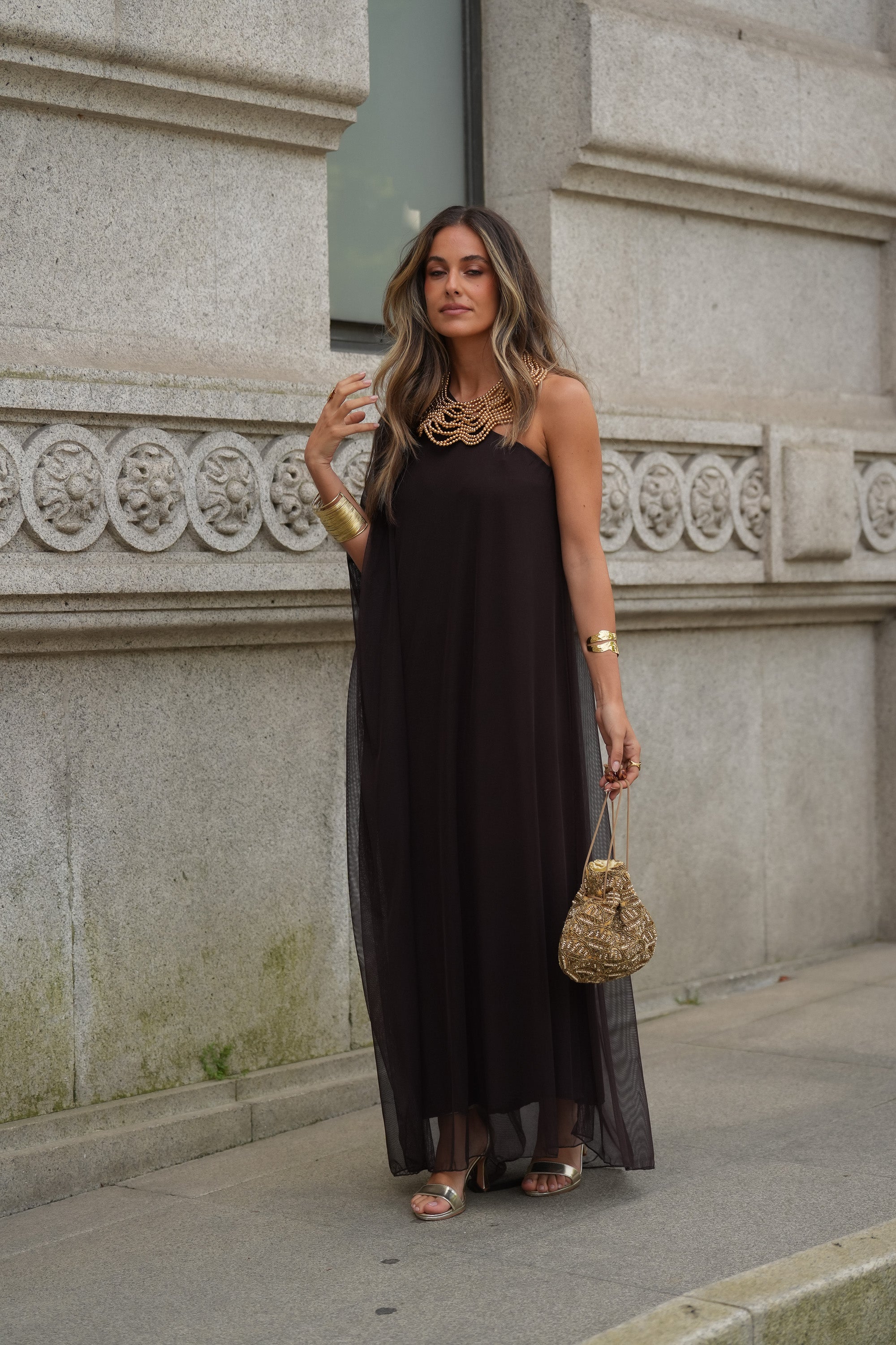 VESTIDO SOPHIE CASTANHO