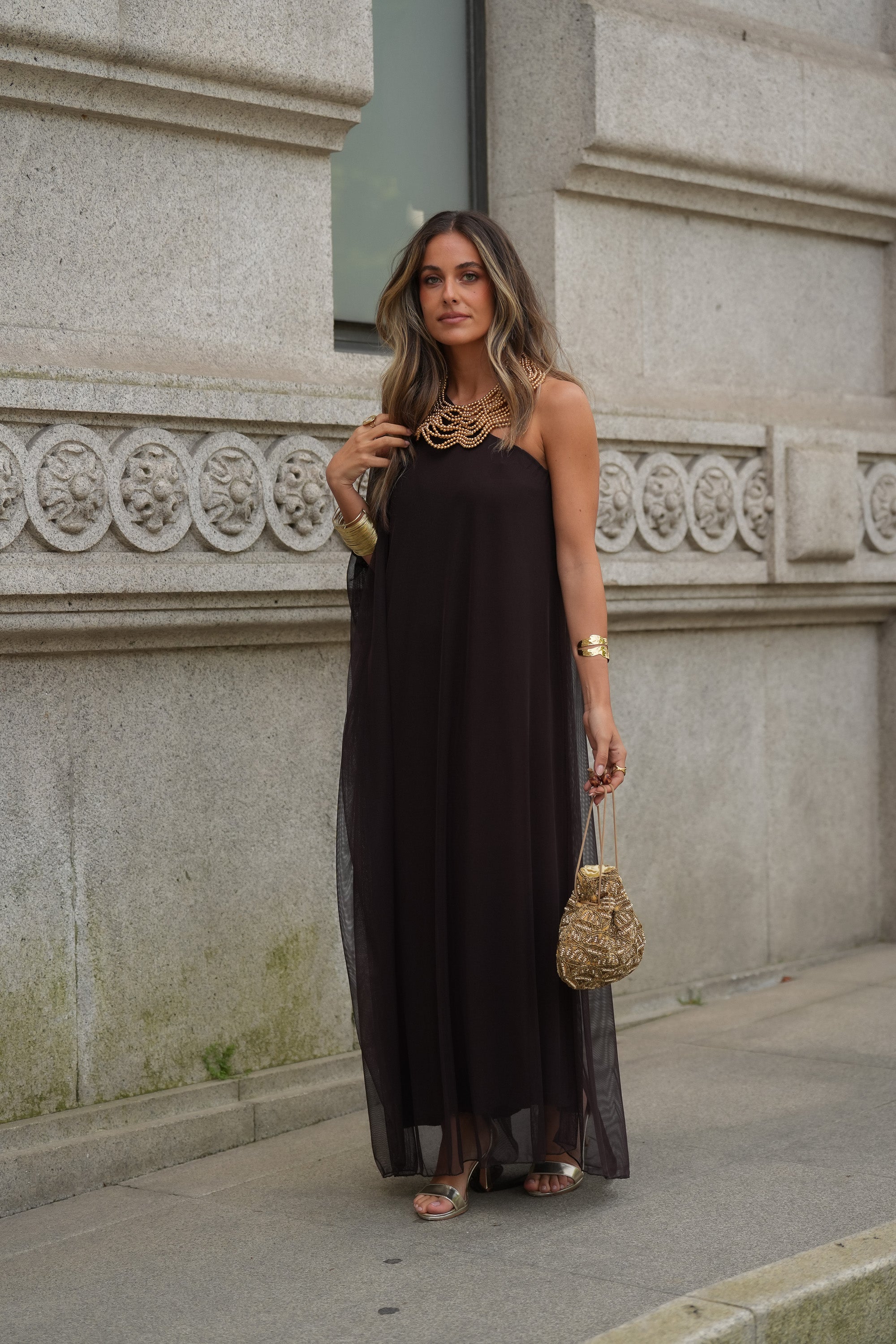 VESTIDO SOPHIE CASTANHO