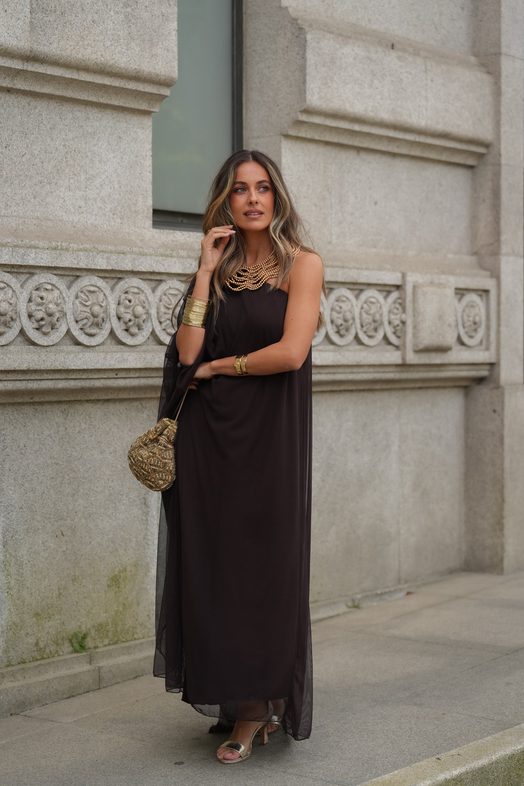 VESTIDO SOPHIE CASTANHO