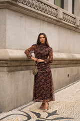 VESTIDO LOUVRE CASTANHO