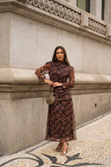 VESTIDO LOUVRE CASTANHO