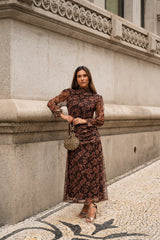 VESTIDO LOUVRE CASTANHO