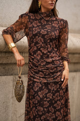 VESTIDO LOUVRE CASTANHO